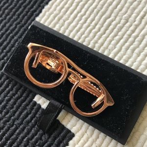 The Tie Bar - Rose Gold Glasses Tie Bar (Clip)